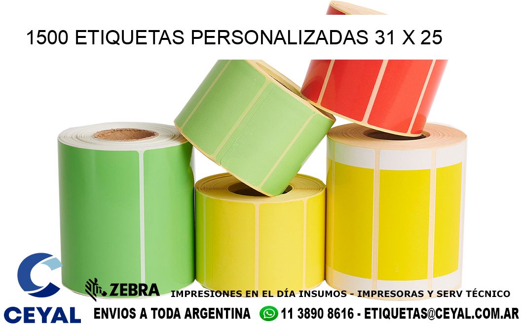 1500 ETIQUETAS PERSONALIZADAS 31 x 25