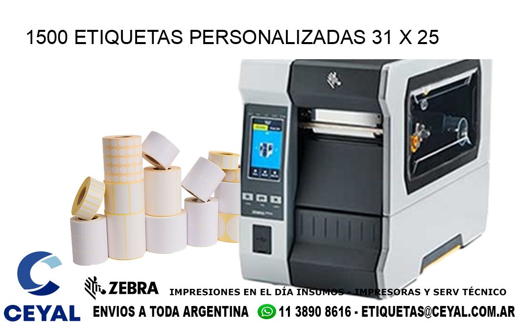 1500 ETIQUETAS PERSONALIZADAS 31 x 25