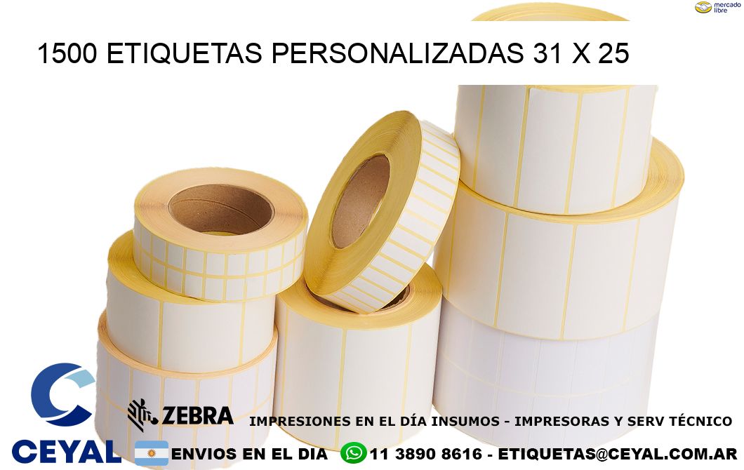 1500 ETIQUETAS PERSONALIZADAS 31 x 25