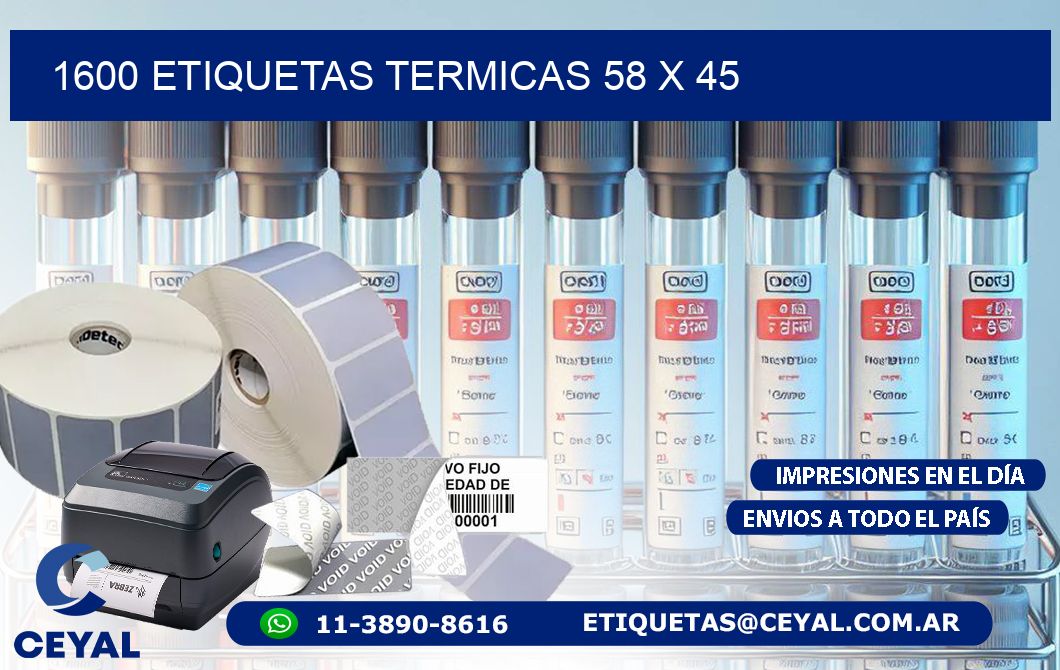 1600 ETIQUETAS TERMICAS 58 x 45