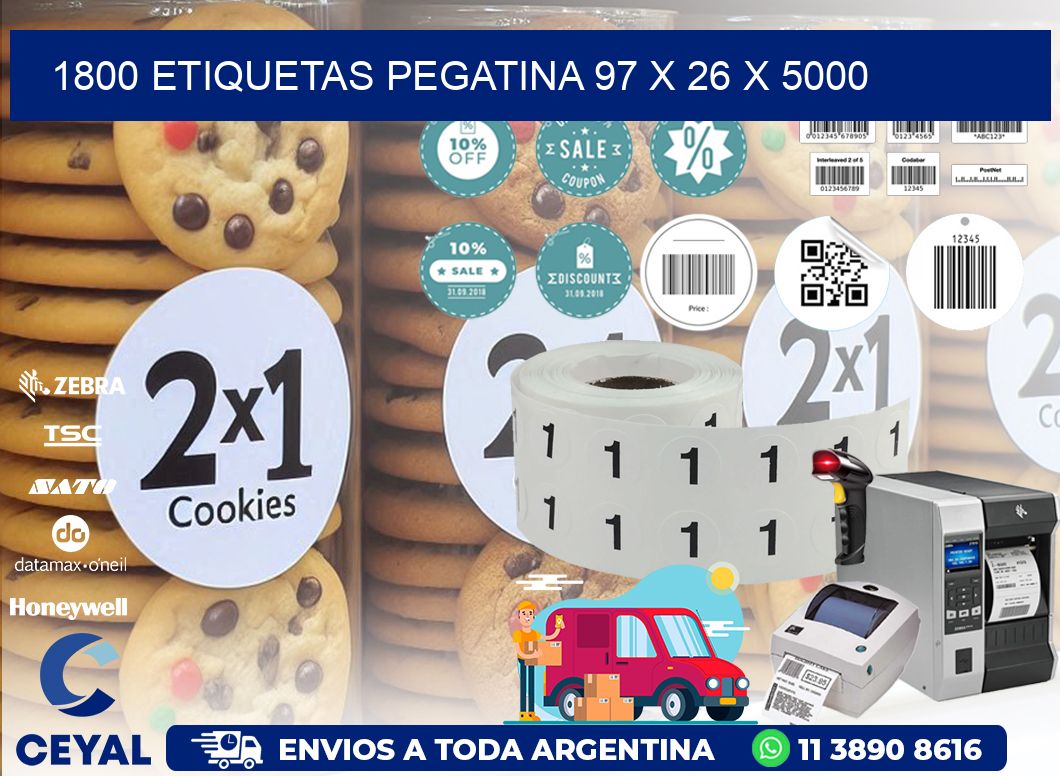 1800 ETIQUETAS PEGATINA 97 x 26 x 5000