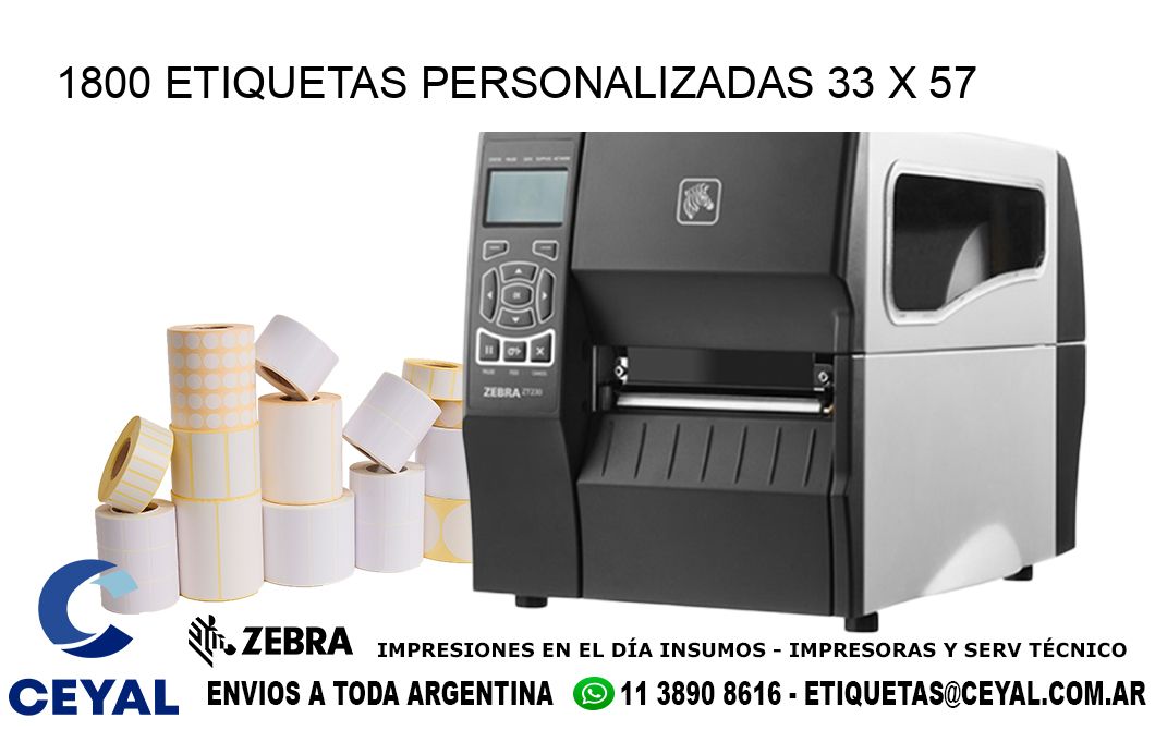 1800 ETIQUETAS PERSONALIZADAS 33 x 57