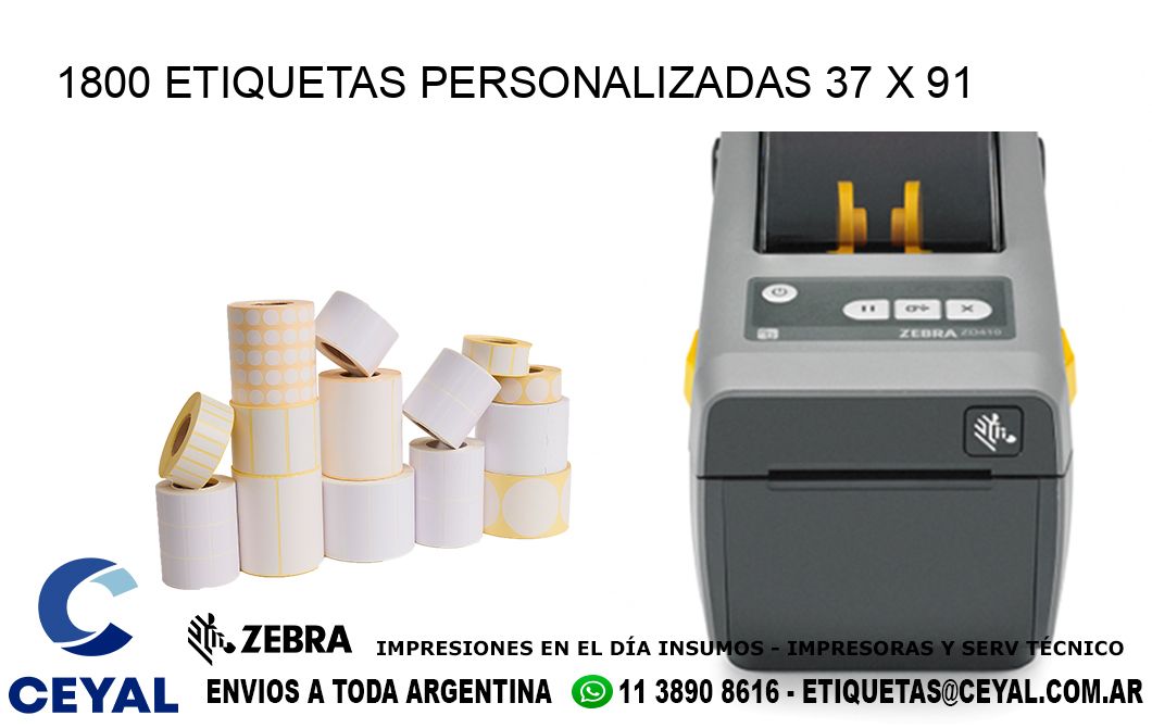 1800 ETIQUETAS PERSONALIZADAS 37 x 91