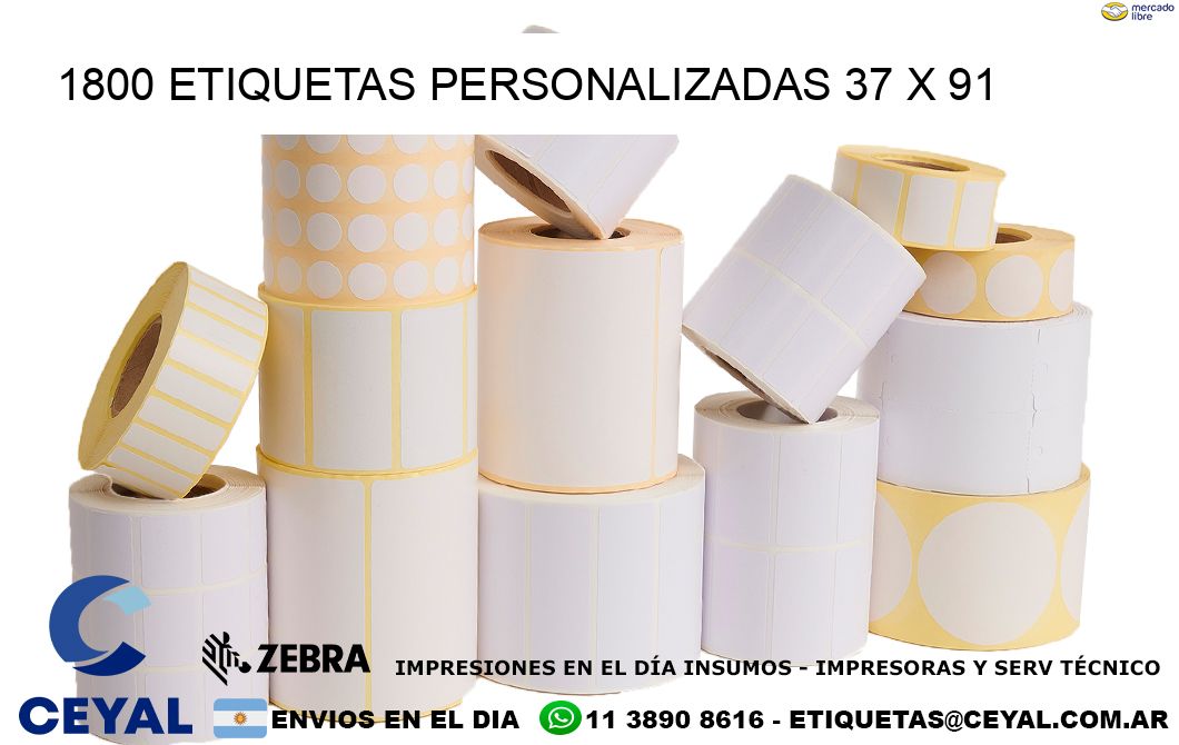 1800 ETIQUETAS PERSONALIZADAS 37 x 91