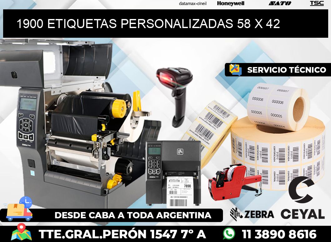 1900 ETIQUETAS PERSONALIZADAS 58 x 42