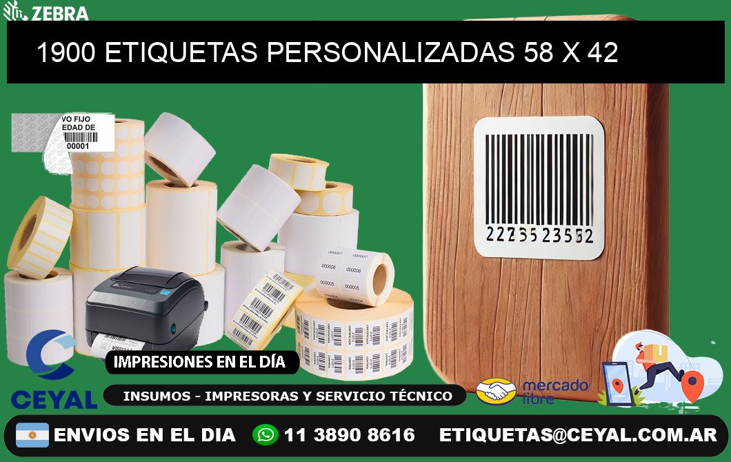 1900 ETIQUETAS PERSONALIZADAS 58 x 42