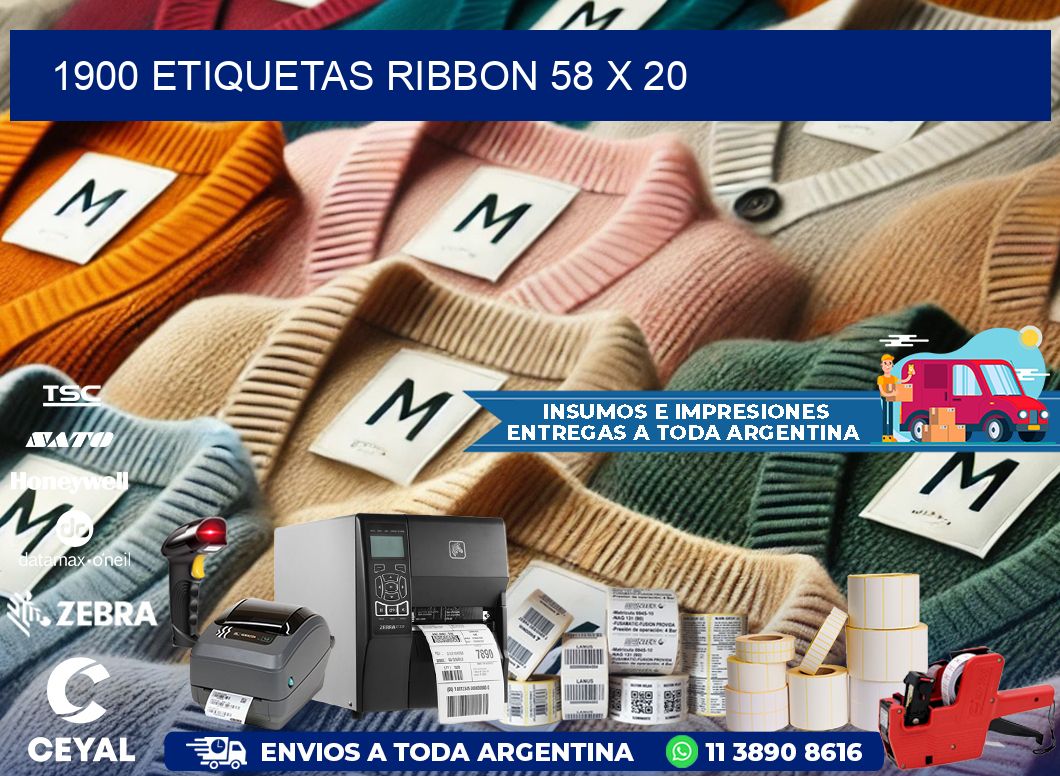 1900 ETIQUETAS RIBBON 58 x 20