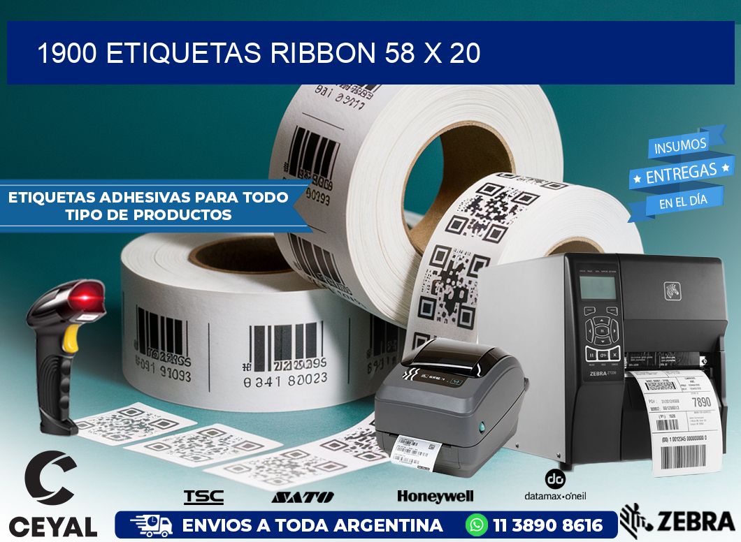 1900 ETIQUETAS RIBBON 58 x 20