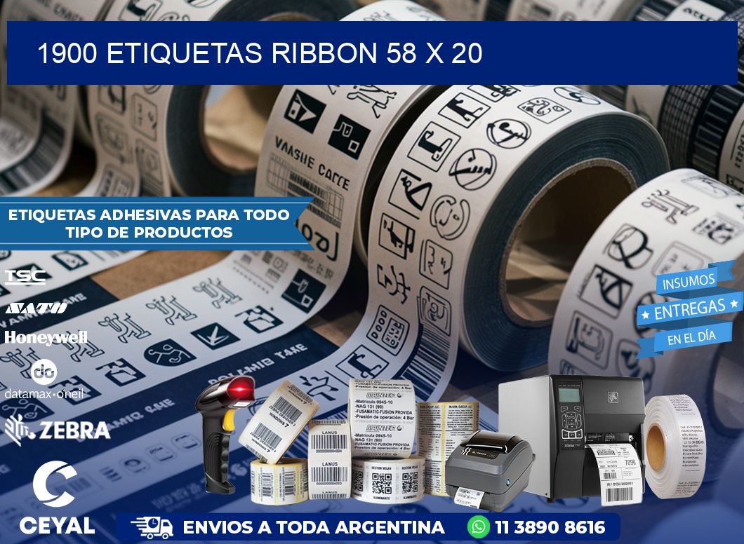 1900 ETIQUETAS RIBBON 58 x 20