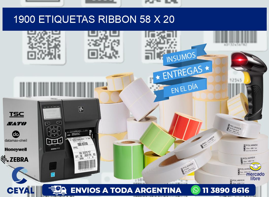 1900 ETIQUETAS RIBBON 58 x 20