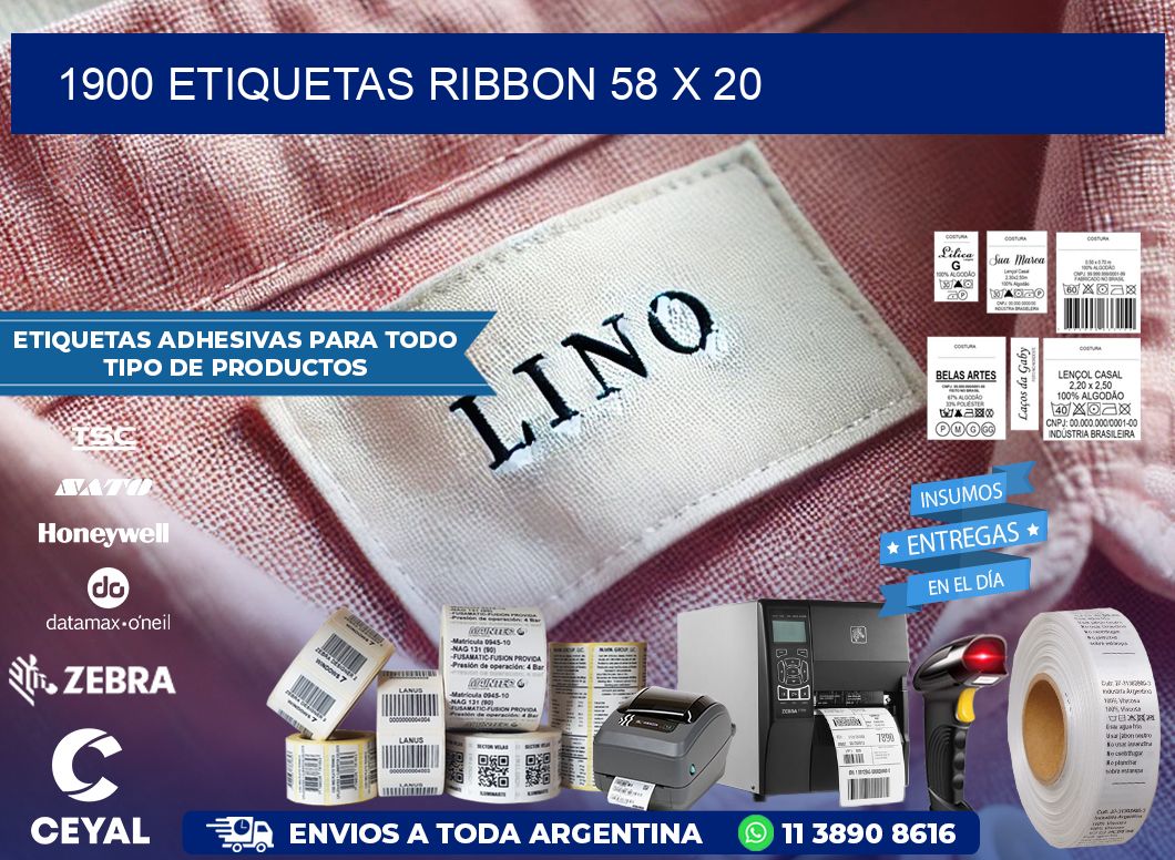 1900 ETIQUETAS RIBBON 58 x 20