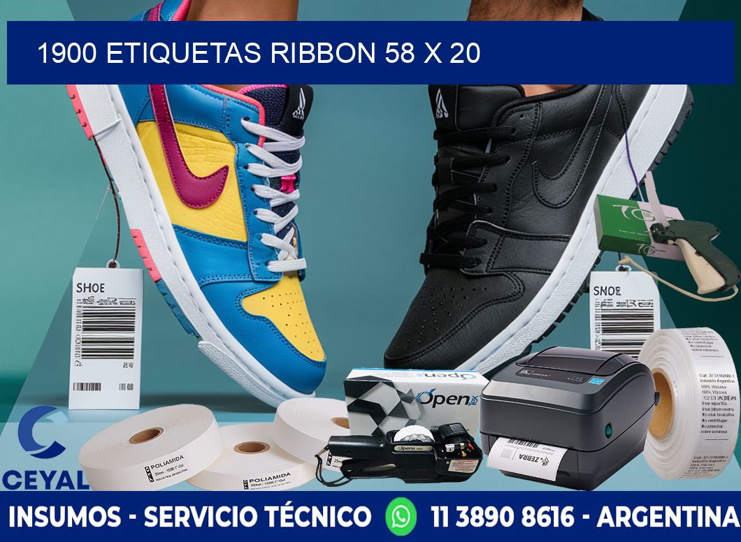 1900 ETIQUETAS RIBBON 58 x 20