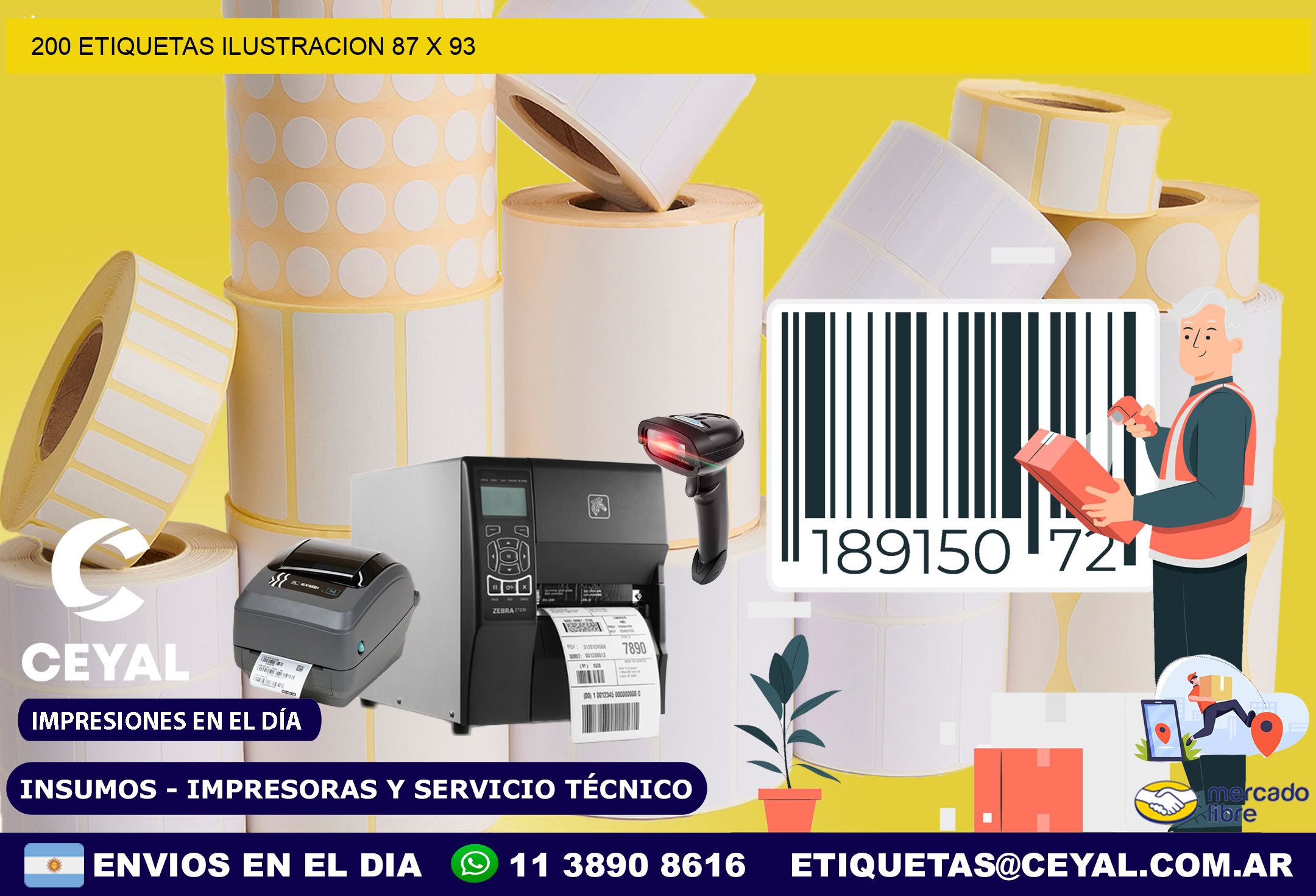 200 ETIQUETAS ILUSTRACION 87 x 93