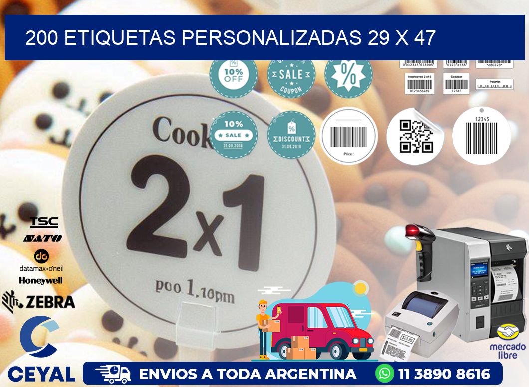 200 ETIQUETAS PERSONALIZADAS 29 x 47