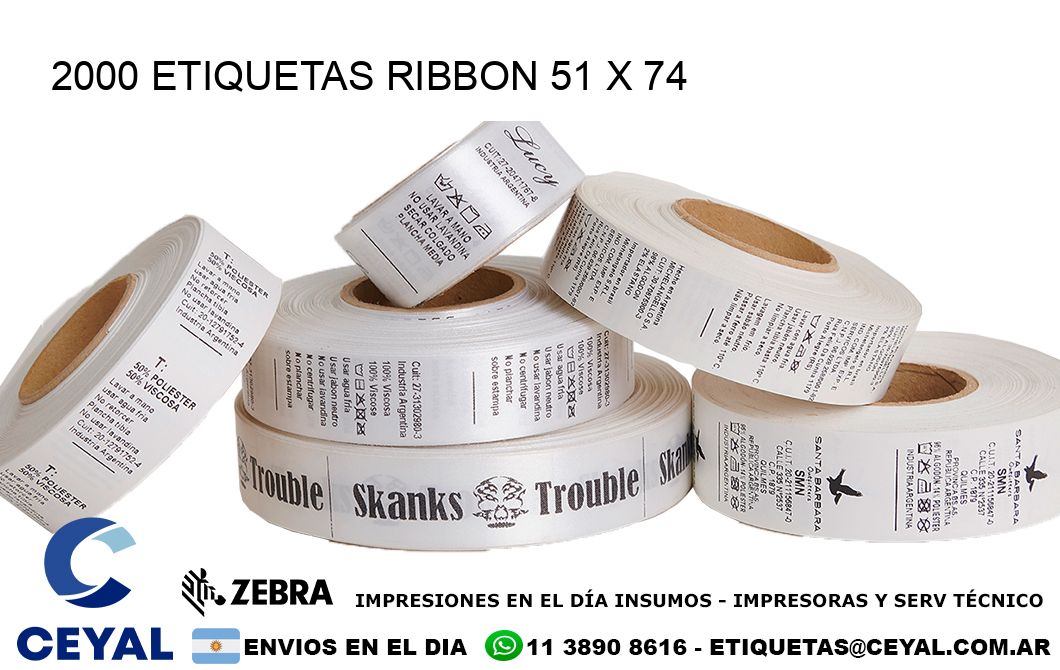 2000 ETIQUETAS RIBBON 51 x 74