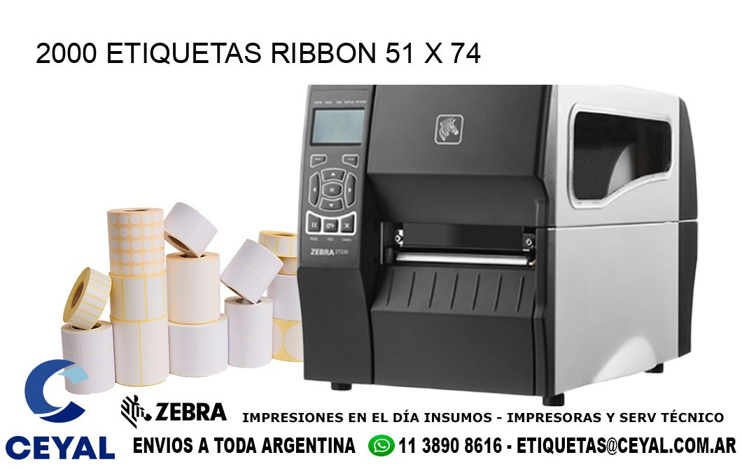 2000 ETIQUETAS RIBBON 51 x 74