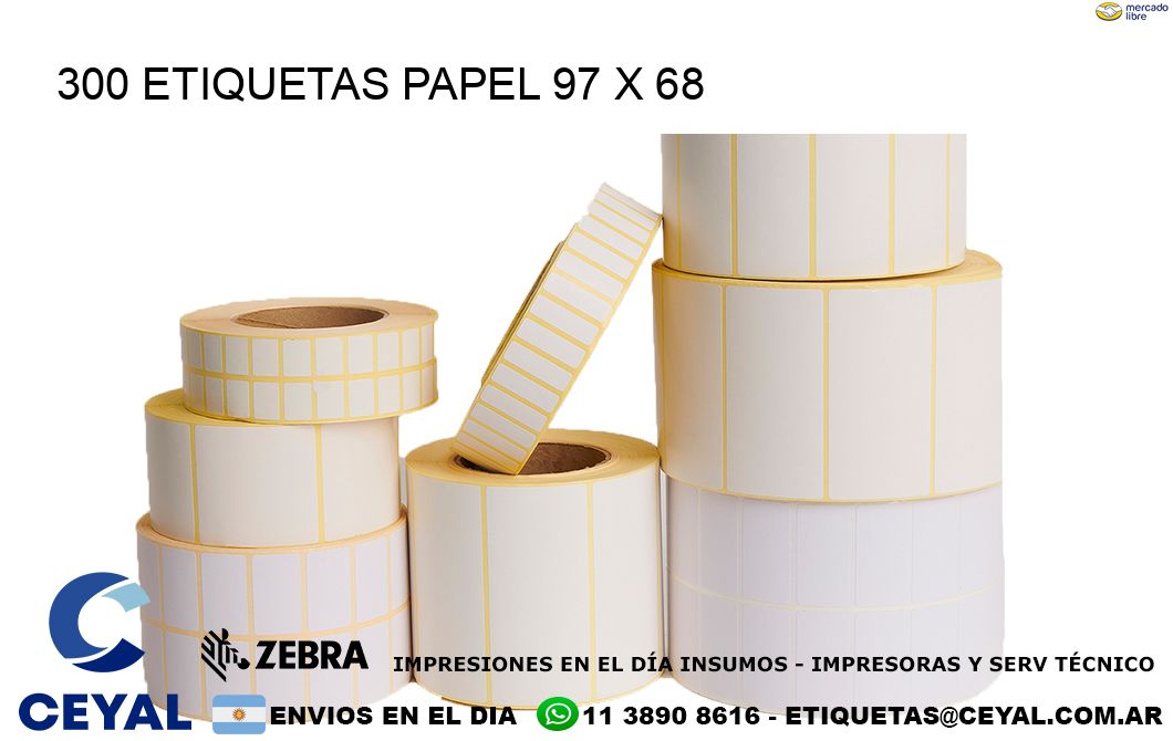300 ETIQUETAS PAPEL 97 x 68