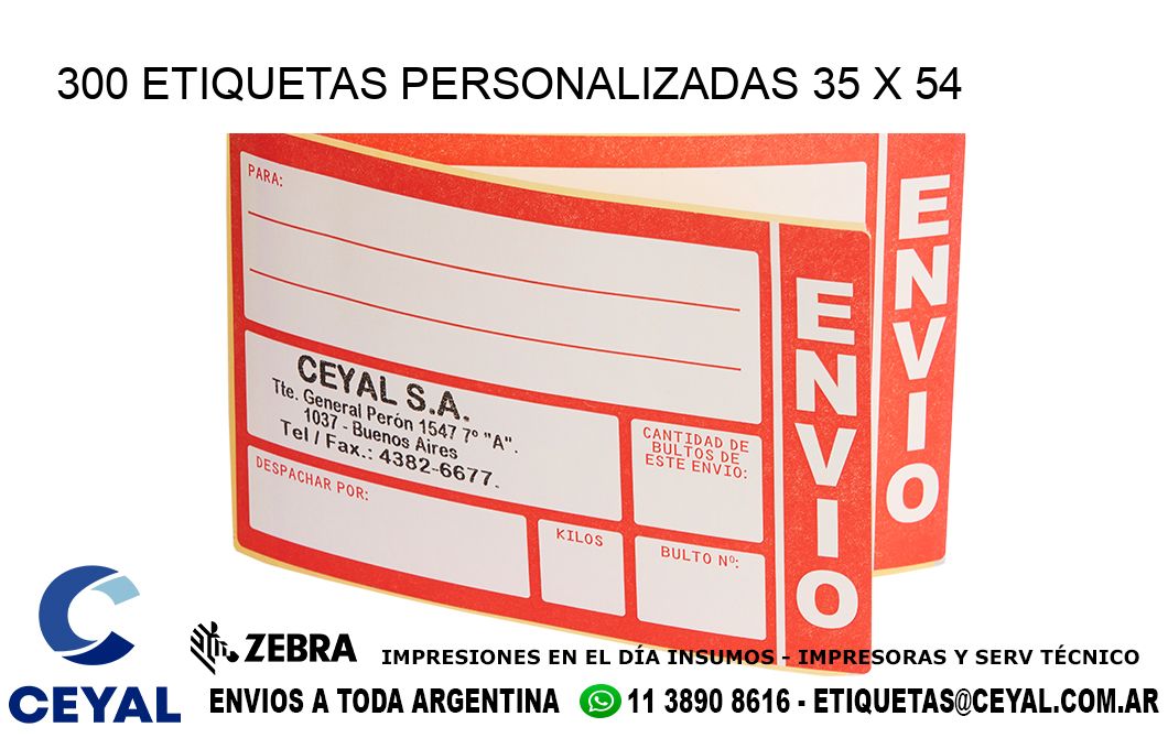 300 ETIQUETAS PERSONALIZADAS 35 x 54