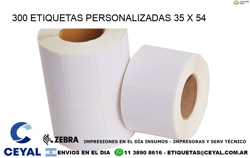 300 ETIQUETAS PERSONALIZADAS 35 x 54