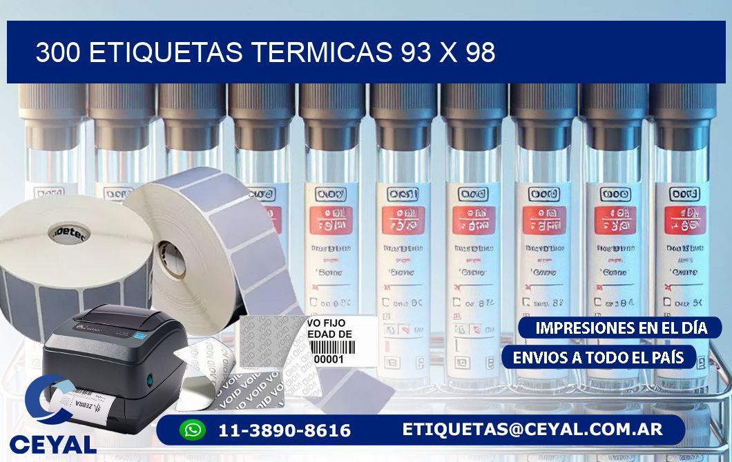 300 ETIQUETAS TERMICAS 93 x 98