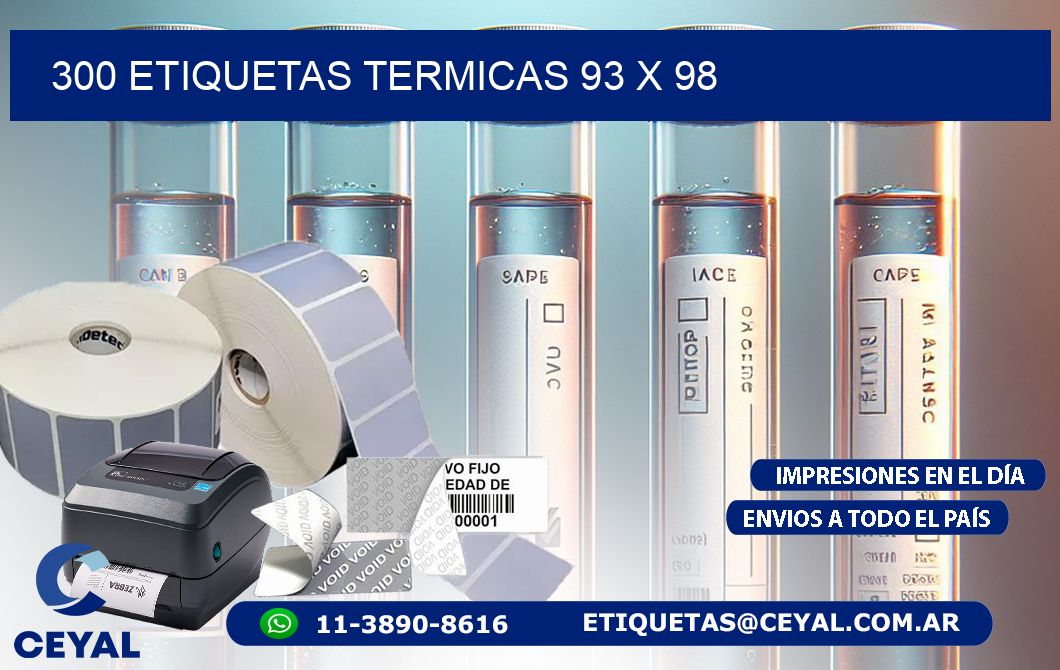 300 ETIQUETAS TERMICAS 93 x 98