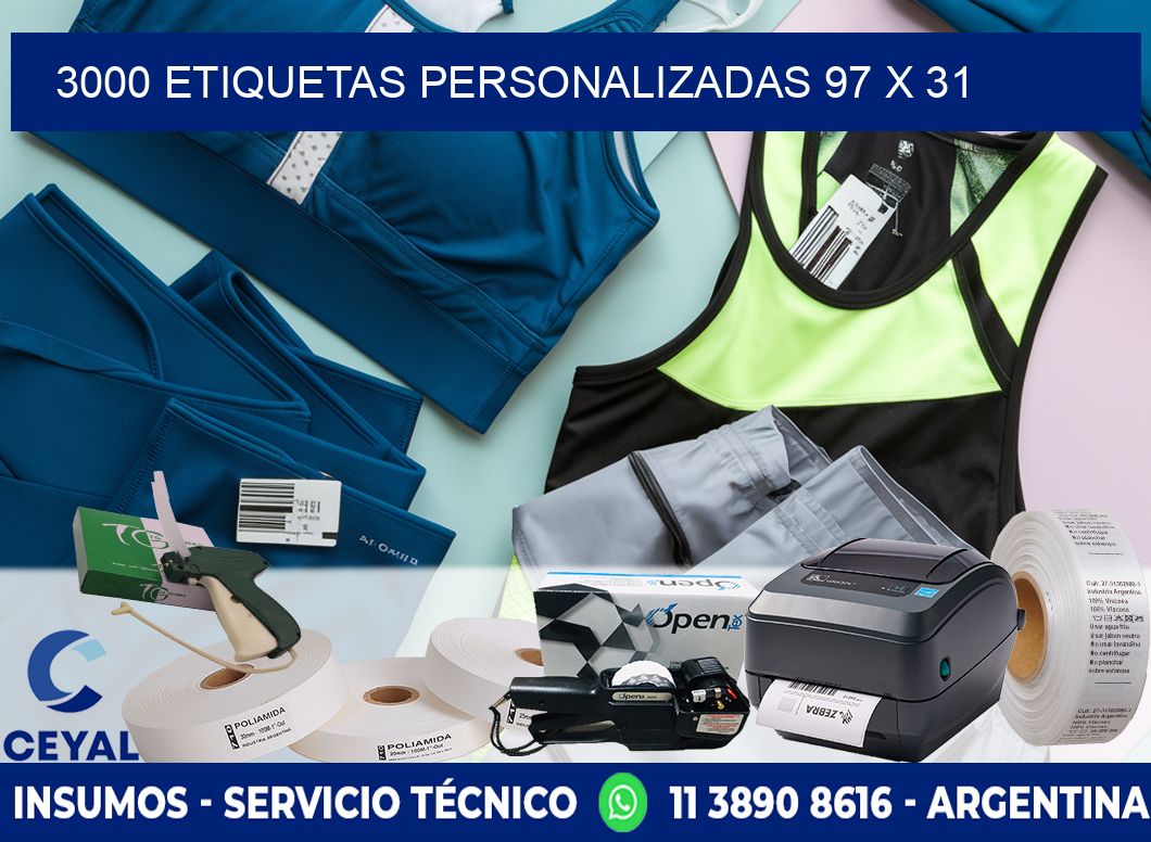 3000 ETIQUETAS PERSONALIZADAS 97 x 31