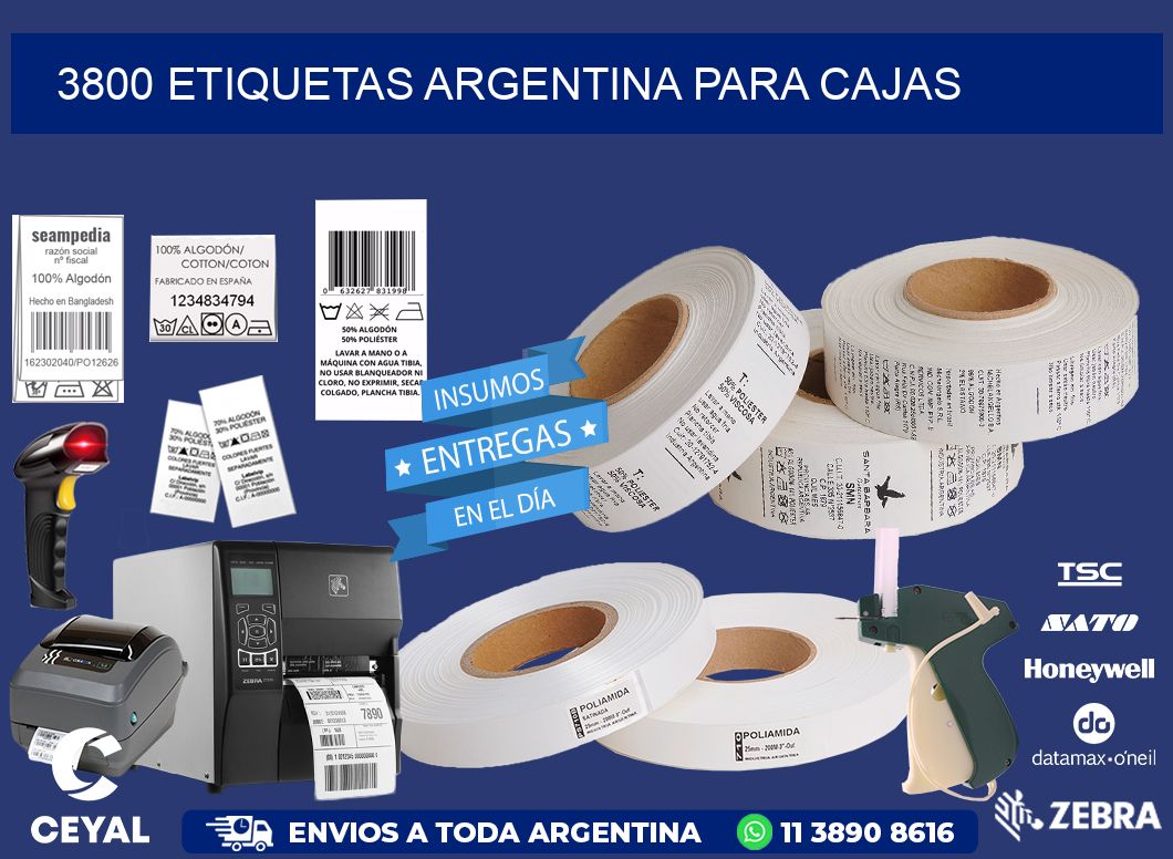 3800 ETIQUETAS ARGENTINA PARA CAJAS