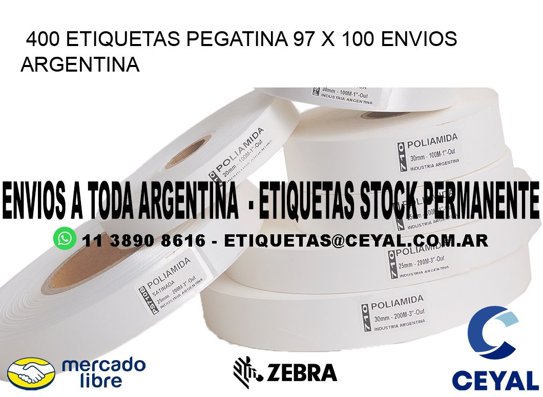 400 ETIQUETAS PEGATINA 97 x 100 ENVIOS ARGENTINA