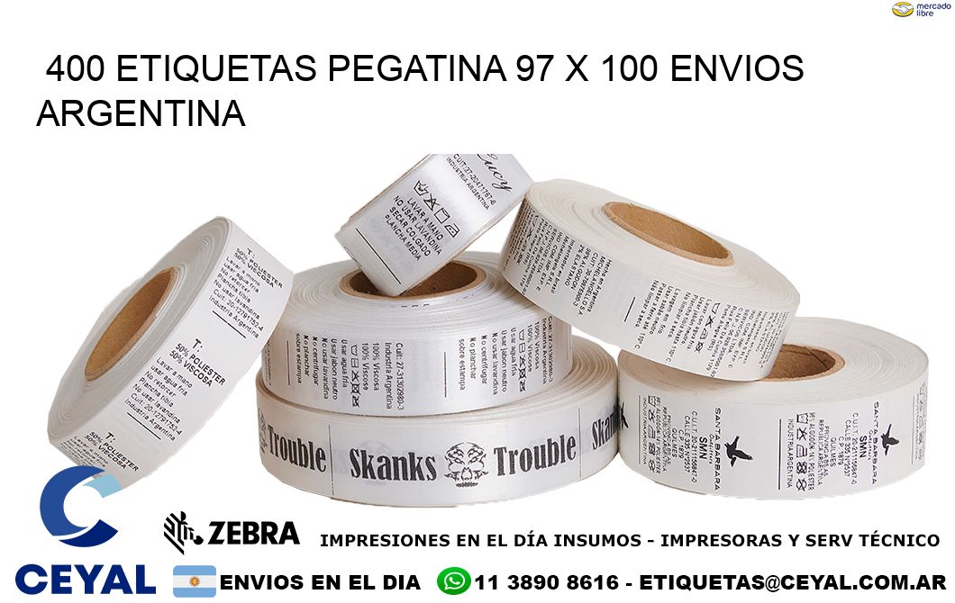 400 ETIQUETAS PEGATINA 97 x 100 ENVIOS ARGENTINA