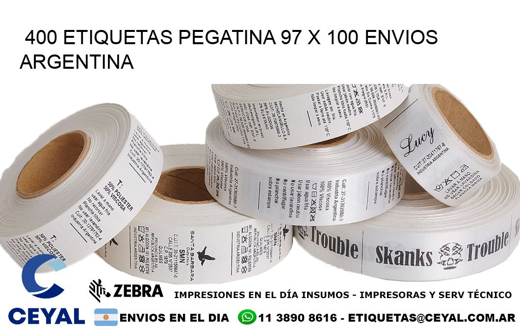 400 ETIQUETAS PEGATINA 97 x 100 ENVIOS ARGENTINA