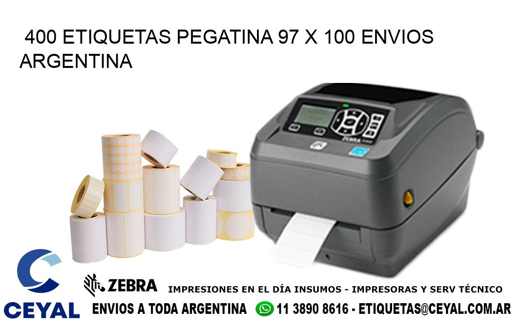 400 ETIQUETAS PEGATINA 97 x 100 ENVIOS ARGENTINA