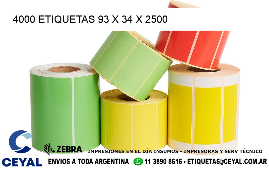 4000 ETIQUETAS 93 x 34 x 2500