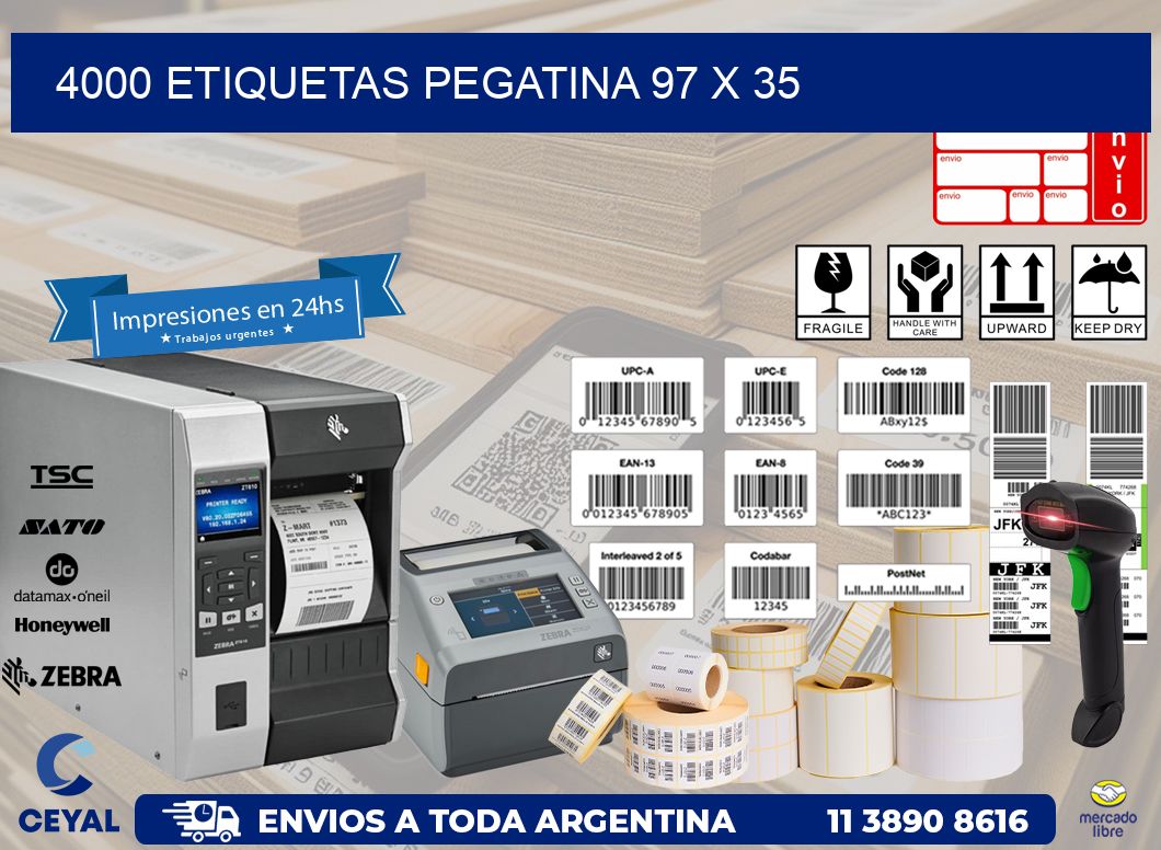 4000 ETIQUETAS PEGATINA 97 x 35