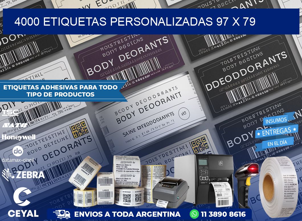 4000 ETIQUETAS PERSONALIZADAS 97 x 79