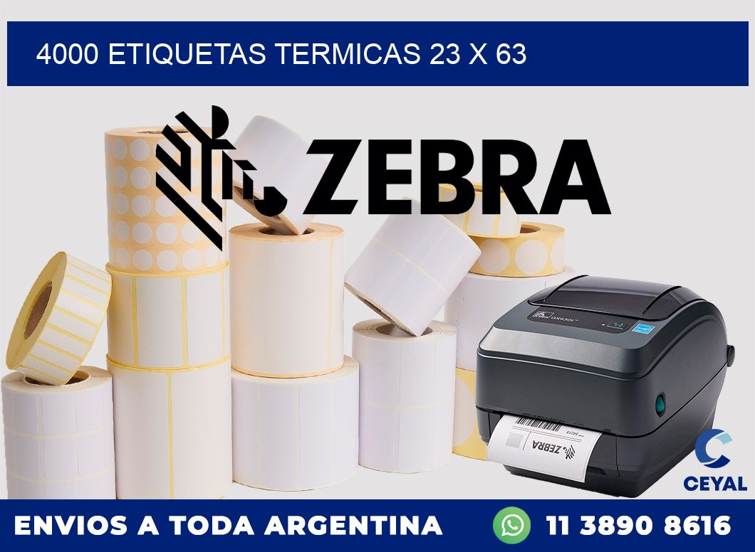 4000 ETIQUETAS TERMICAS 23 x 63