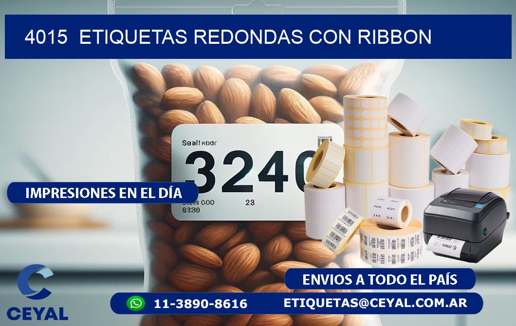 4015  ETIQUETAS REDONDAS CON RIBBON