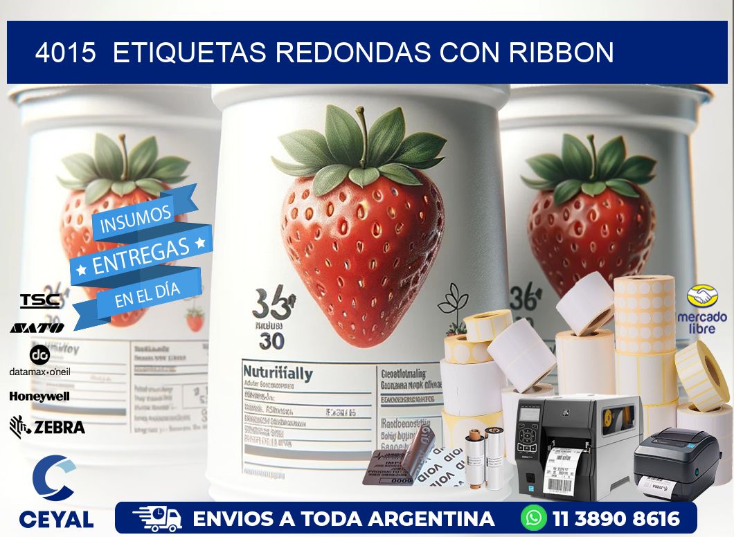 4015  ETIQUETAS REDONDAS CON RIBBON