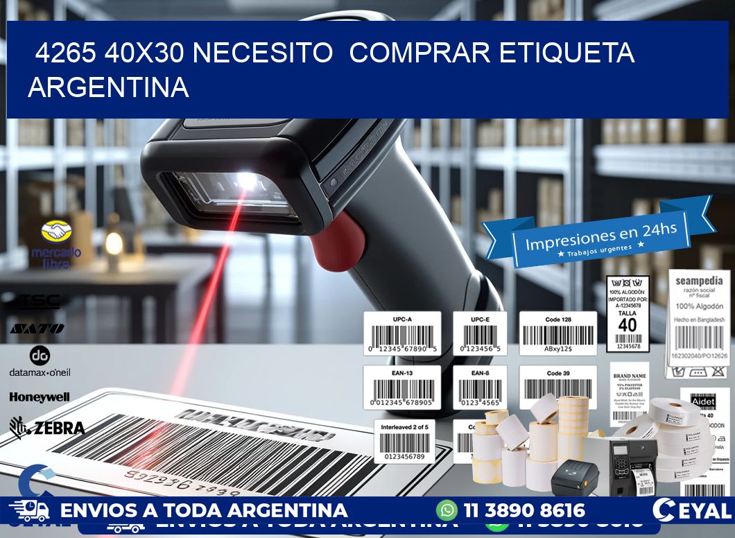 4265 40X30 NECESITO  COMPRAR ETIQUETA ARGENTINA