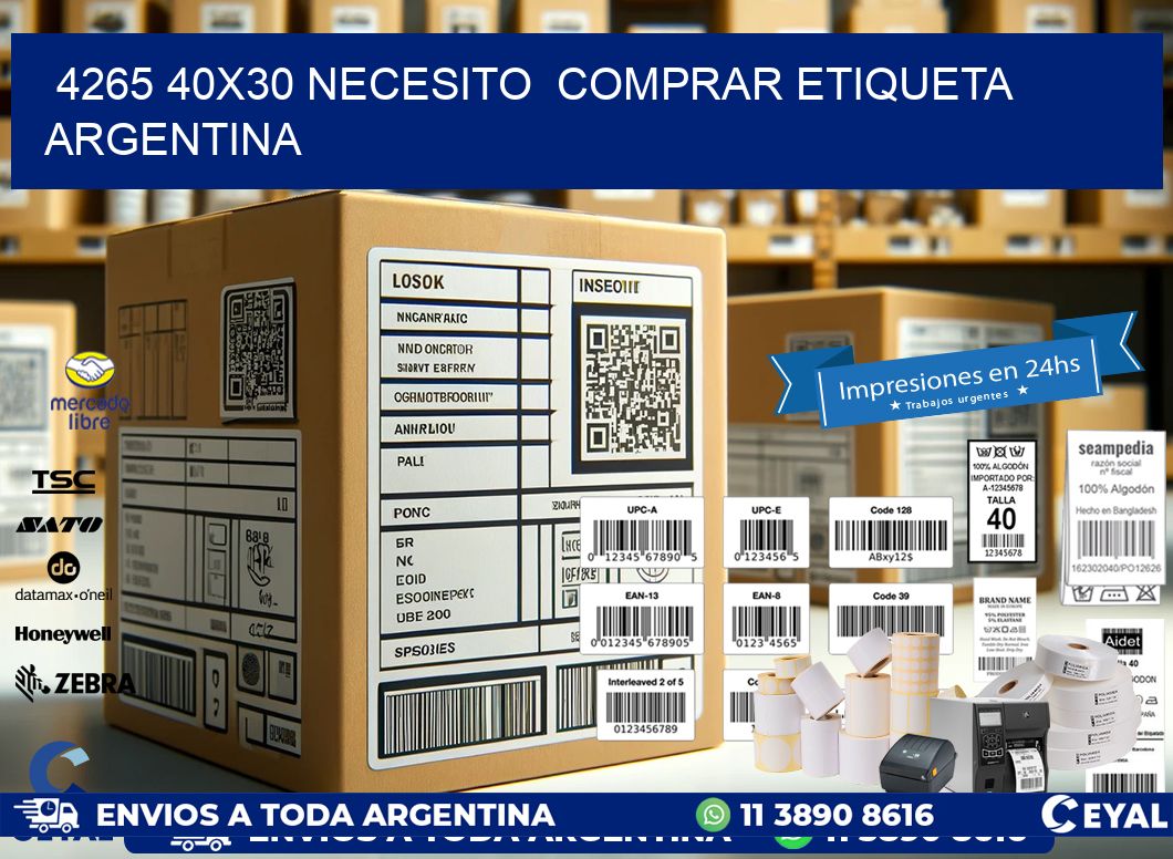 4265 40X30 NECESITO  COMPRAR ETIQUETA ARGENTINA