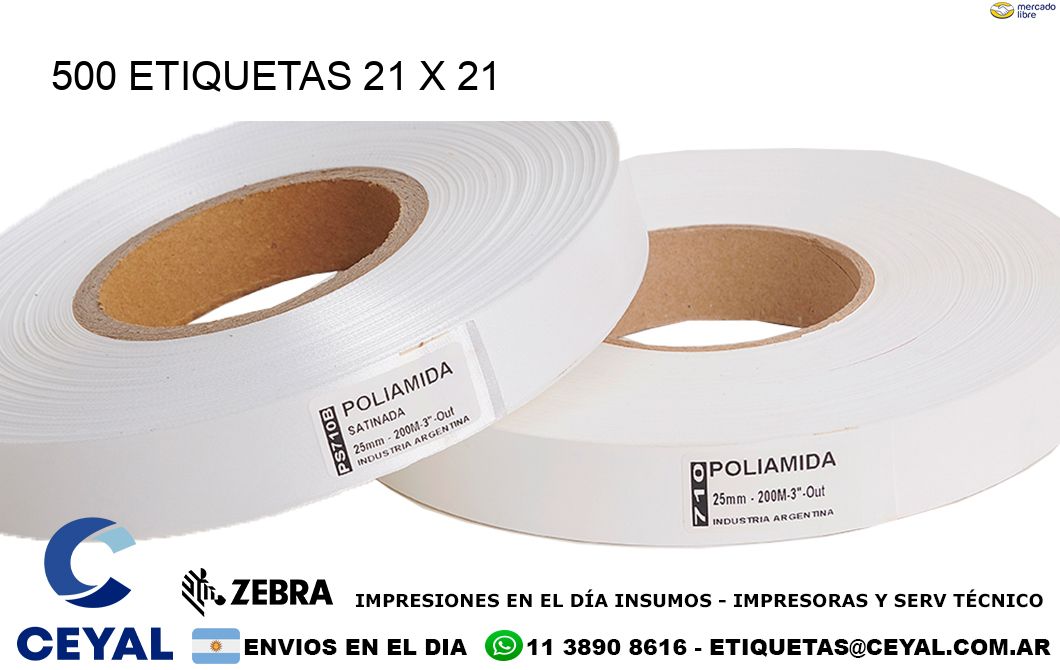 500 ETIQUETAS 21 x 21