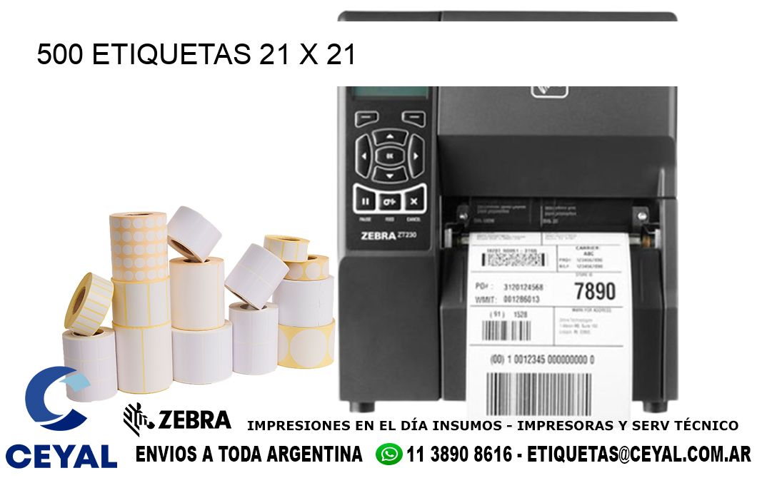 500 ETIQUETAS 21 x 21
