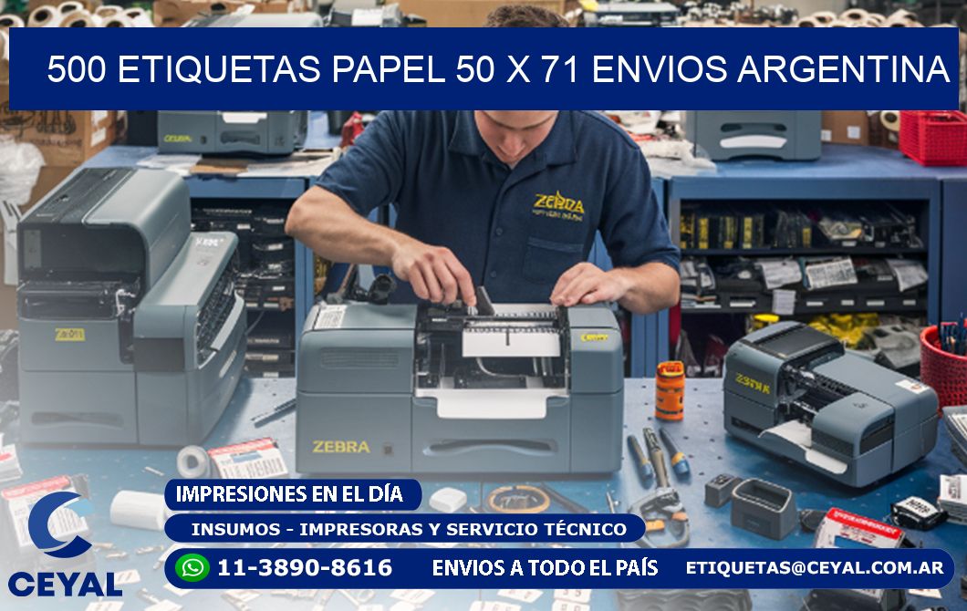 500 ETIQUETAS PAPEL 50 x 71 ENVIOS ARGENTINA