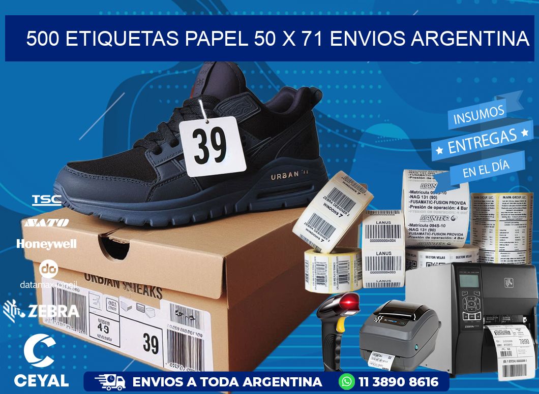 500 ETIQUETAS PAPEL 50 x 71 ENVIOS ARGENTINA