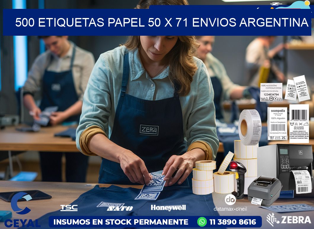 500 ETIQUETAS PAPEL 50 x 71 ENVIOS ARGENTINA