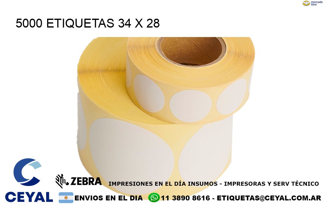 5000 ETIQUETAS 34 x 28