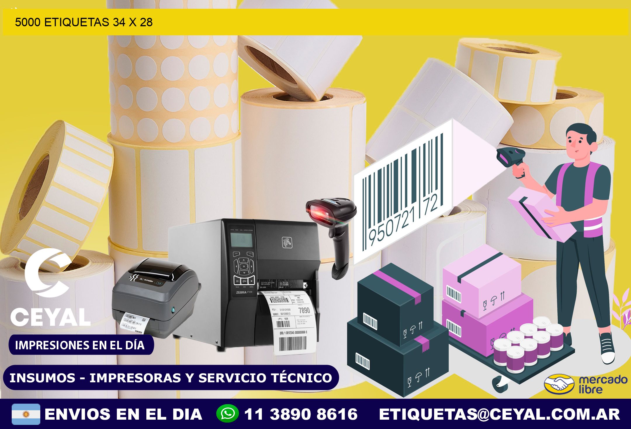 5000 ETIQUETAS 34 x 28