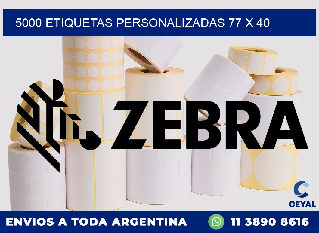 5000 ETIQUETAS PERSONALIZADAS 77 x 40
