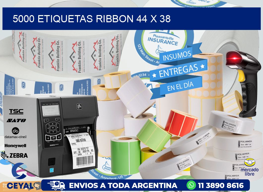 5000 ETIQUETAS RIBBON 44 x 38