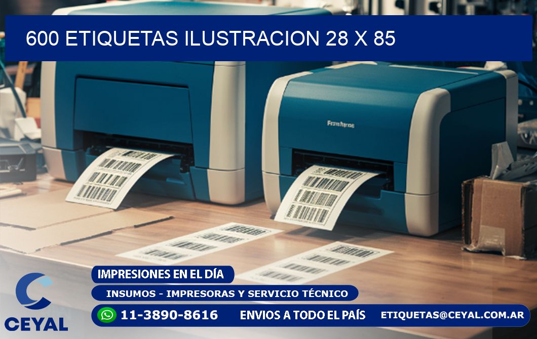 600 ETIQUETAS ILUSTRACION 28 x 85