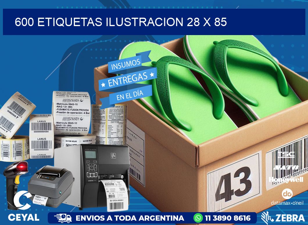 600 ETIQUETAS ILUSTRACION 28 x 85
